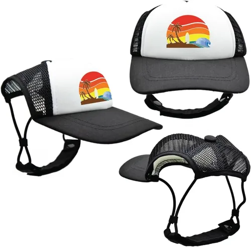 Vista 20 de Sunset Collection, sombreros de camionero de PupLid para perros (XXS) Protección solar elegante de alta calidad para el perro moderno, ajustable
