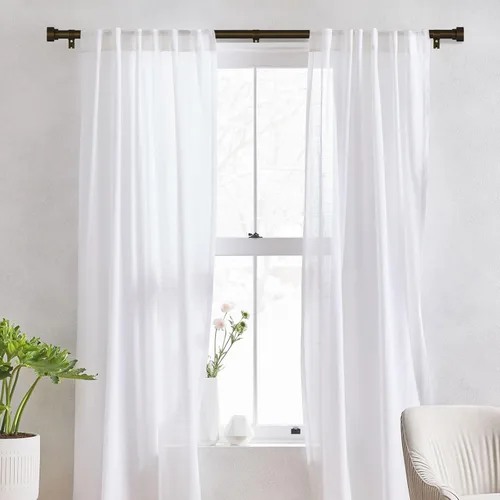 Vista 2 de IFELS Barras de cortina resistentes para ventanas de 28 a 48 pulgadas, barra de cortina de ventana de bronce de 1 pulgada para dormitorio, sala