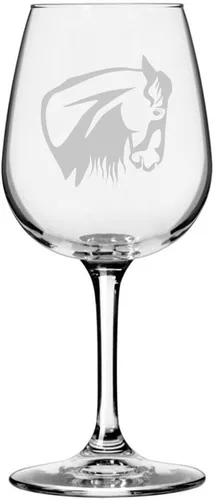 Vista 10 de Abaco Barb Body Horse - Copa de vino grabada multiusos (12.75 onzas) Unique Gifts for Horse Lovers, Personalized Wine Glasses, All-Purpose