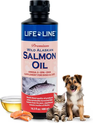 Vista 9 de Life Line - Aceite de salmón salvaje de Alaska para perros y gatos Suplemento de aceite de pescado omega-3 para la salud de la piel, pelaje