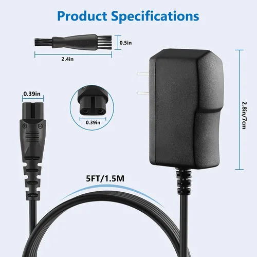 Vista 3 de 12 V para cargador de afeitadora Remington PA-1204N, repuesto para Remington Shaver F5-5800 F5800 F7800 F5790 F4790 FR750 MS-280 MS-290 MS3-2000