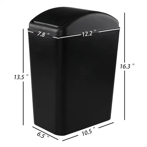 Vista 2 de Gloreen Cubo de basura delgado de la cocina de 16 L, cesta de basura rectangular de plástico, F