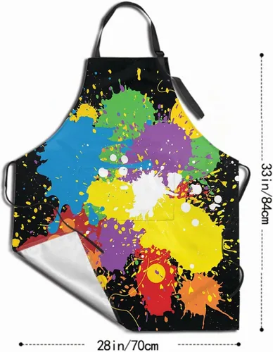 Vista 5 de Delantal impermeable con cuello ajustable para cocina, cocina, jardinería, aseo
