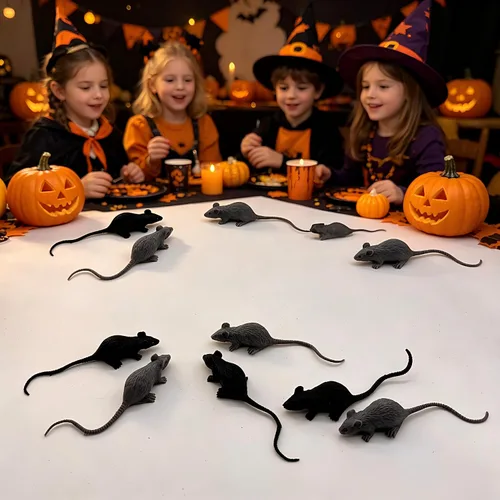 Vista 5 de 30 piezas de mini ratones falsos de ratones falsos realistas ratones falsos ratones pequeños ratones de plástico realista terror figuras de ratón