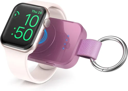 Vista 8 de i.VALUX Cargador inalámbrico portátil para Apple Watch Series 11/10/9/8/Ultra/7/6/5/4/3/2/SE, cargador magnético compacto para iWatch de 1000mAh