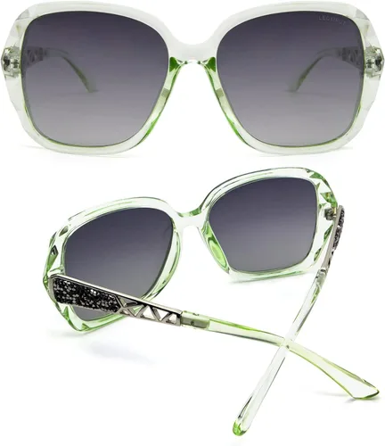 Vista 3 de LECKIRUT - Lentes de sol de gran tamaño para mujer lentes de sol clásicos y a la moda con protección UV polarizada