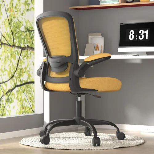 Vista 16 de Silla de oficina ergonómica con lumbar ajustable, reposabrazos abatible Marco negro