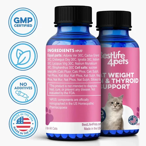 Vista 9 de Ganador de peso para gatos y apoyo para la tiroides – Estimulante natural del apetito para gatos, gatitos con bajo peso o gatos mayores que muestran