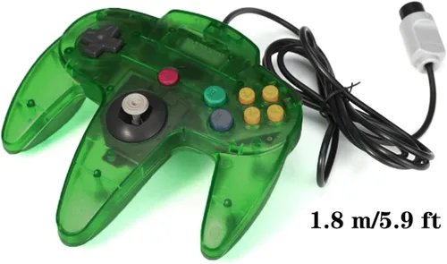 Vista 4 de ZeroStory Classic N64 Controller, Wired N64 Controller Upgraded Joystick for N64 Video Game Console (Transparent Green and Transparent Purple)