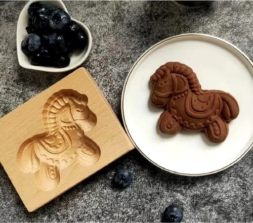 Vista 34 de Molde de Galletas de Madera Tallada con Pájaro - Cortador de Galletas de Jengibre DIY con Prensa de Relieve