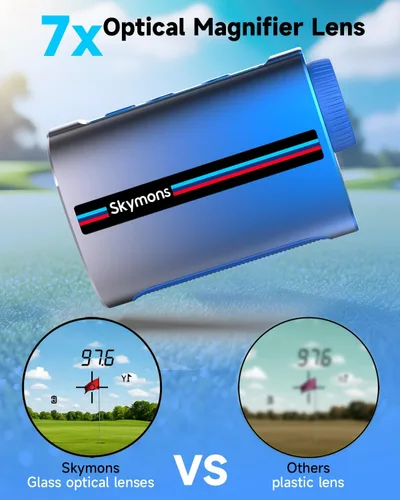 Vista 2 de Mini Metal Golf RangeFinder with Slope,1200Y Range Finder, 0.3s Flagpole Locking Vibration, 7X Magnification, 95%Transmission Lens,Flag Pole Lock