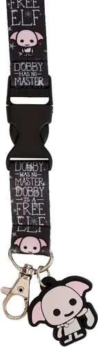 Vista 2 de Loungefly Harry Potter Dobby - Cordón estampado completo con dije Dobby