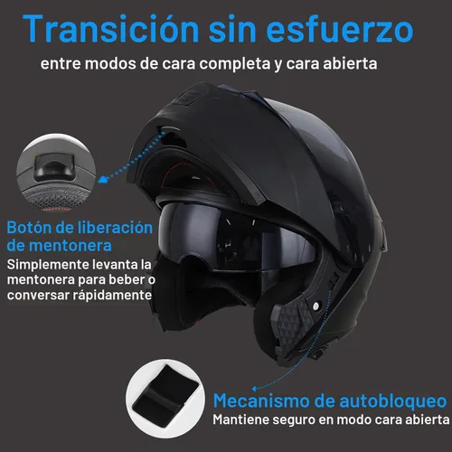 Vista 2 de Modular Motorcycle Helmet Flip Up Full Face