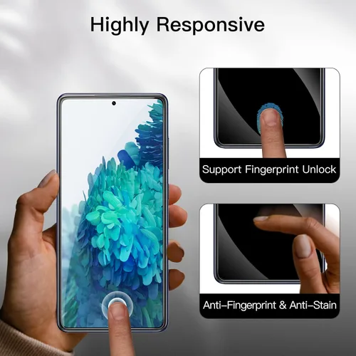 Vista 7 de JETech - Protector de pantalla para Samsung Galaxy S20 FE de 6.5 pulgadas con protector de lente de cámara, película de vidrio templado, compatible