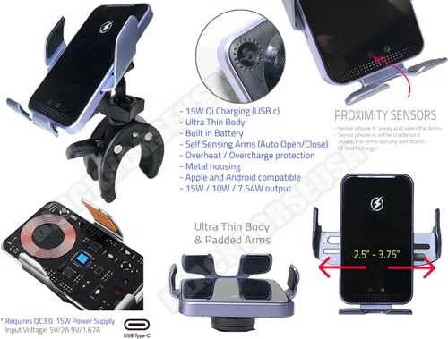 Vista 6 de Soporte para teléfono inteligente Mercedes GLE GLC GLS Diseño de pinza para consola central Magnético, para iPhone, para Android, carga