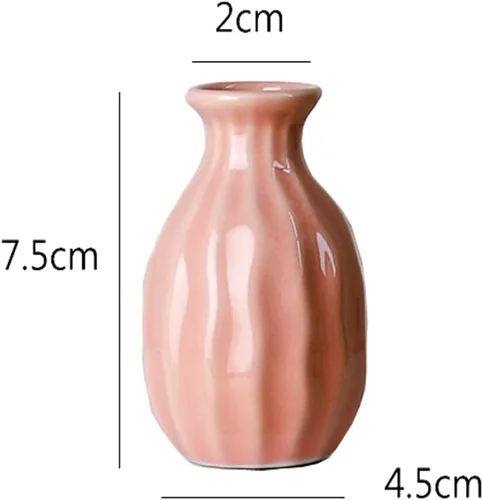 Vista 4 de Jarrones pequeños hechos a mano, mini jarrones de cerámica – Jarrón de escritorio de oficina para manualidades, micro jarrones de paisaje, adorno