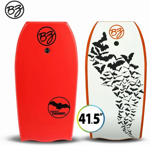 Vista 2 de BZ Batfly Channel 41.5" Body Board con correa en espiral (elige azul, amarillo o rojo)