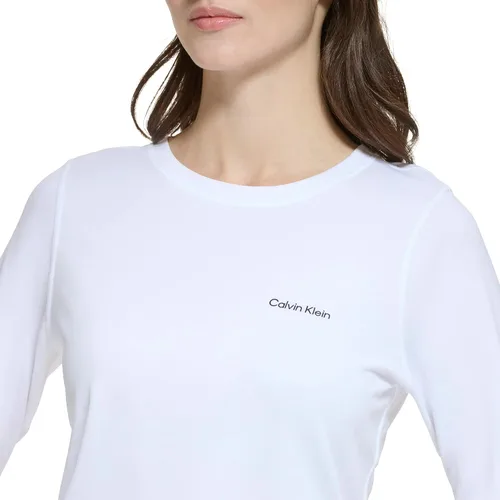 Vista 4 de Calvin Klein Camiseta estándar de manga larga con protección 40+ que absorbe la humedad UPF para mujer