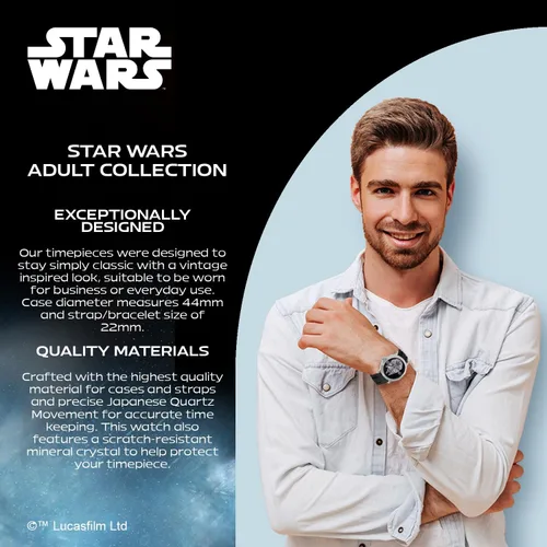 Vista 5 de Star Wars Reloj de cuarzo analógico vintage para adultos