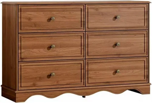 Vista 16 de Chrangmay Cómoda de 6 cajones, cómoda de mediados de siglo de 47 pulgadas de ancho, cómoda de madera con 6 cajones de almacenamiento