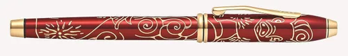 Vista 4 de Cross Cross Townsend 2019 - Pluma estilográfica del año del cerdo del zodiaco con detalles chapados en oro de 23 quilates y punta mediana de oro