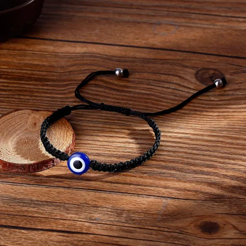 Vista 6 de Pulseras de mal de ojo de la suerte, tobillera, amuleto de cuerda roja, pulseras ajustables para familiares, parejas, mejores amigos, buena suerte