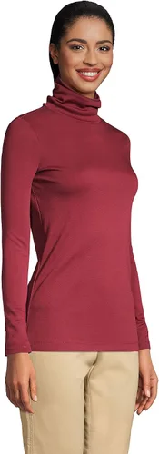 Vista 30 de Lands' End Supima - Suéter de cuello alto y mangas largas para mujer