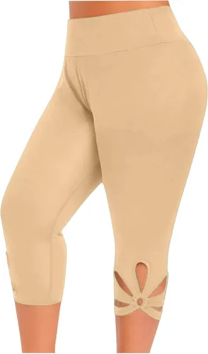 Vista 32 de Pantalones capri para mujer, estilo casual, de verano, elásticos, de cintura alta, pantalones de yoga, ajuste atlético, pantalones deportivos
