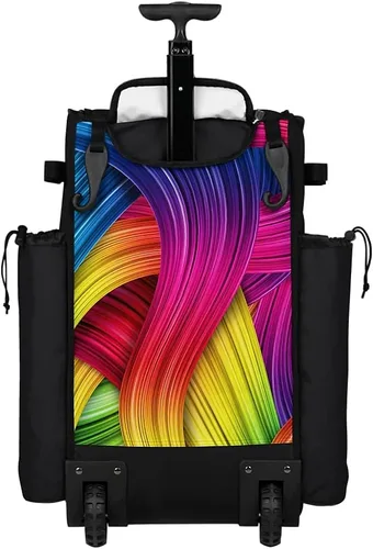 Vista 3 de Boombah Rolling Superpack 2.0 Bolsa de equipo de béisbol/sóftbol - 23-1/2" x 13-1/2" x 9-1/2" - Flow Multi - Mango telescópico - Capacidad para 4
