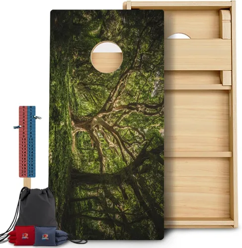 Vista 31 de CornholeGamesUSA Pro - Juego de tablas de Cornhole Fabricado en Estados Unidos Abedul báltico 3/4 Sin rebote Patas triples gruesas Dos 132