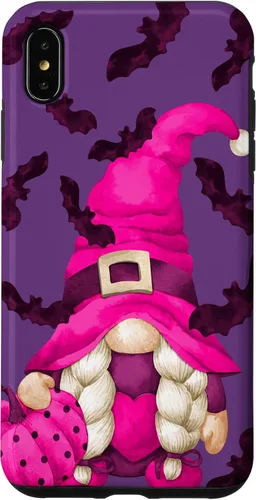Vista 11 de Halloween Pink Pumpkin and Bat Decor with Cute Witch Gnome Case for iPhone 17