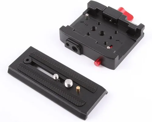 Vista 5 de P200 Adaptador de abrazadera QR de liberación rápida compatible con Manfrotto 500AH 701HDV 577 503 y se puede utilizar con trípode estabilizador