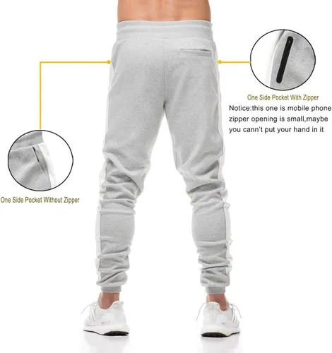 Vista 2 de FLYFIREFLY Pantalones deportivos de gimnasio para hombre, culturismo, entrenamiento, correr, pantalones deportivos ajustados