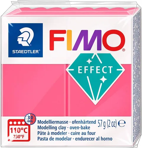 Vista 5 de Staedtler FIMO Effects Arcilla Polimérica - Arcilla para Hornear en Horno para Joyería, Escultura, Azul Translúcido 8020-374