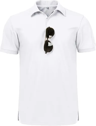 Vista 2 de SCODI Polo para hombre, casual, manga corta, polo de golf, atlético, diario, cuello camisa, camiseta de tenis