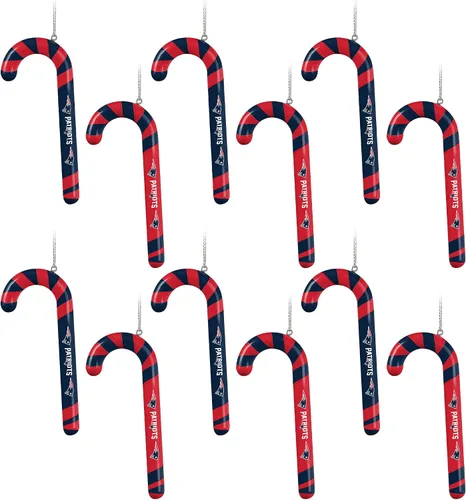 Vista 13 de NFL Team Logo 12 Pack Candy Cane Ornament Set