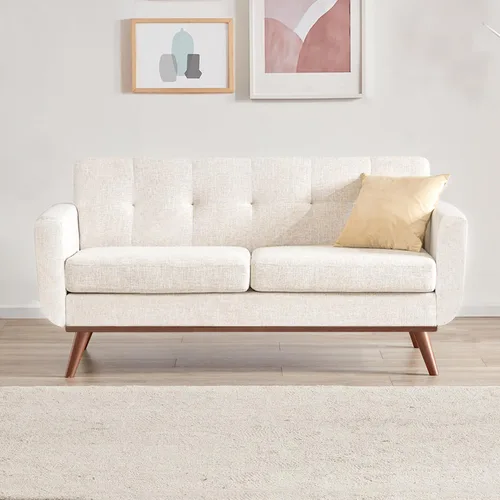 Vista 3 de Tbfit Sofá de dos plazas, sofás de estilo de mediados de siglo, sofá pequeño de bouclé para sala de estar, dormitorio, oficina, muebles tapizados