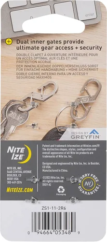 Vista 5 de Nite IZE Mosquetón dual de la serie Z, clip de acero con doble puerta