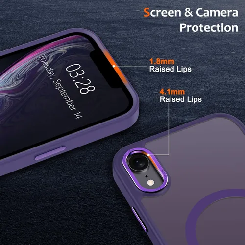 Vista 31 de Anuck - Funda magnética para iPhone 11 compatible con MagSafe, carcasa trasera mate translúcida dura, borde de TPU, delgada, resistente a impactos