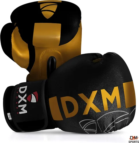 Vista 2 de DXM SPORTS Guantes de boxeo para hombres y mujeres, guantes de entrenamiento de boxeo, guantes de kickboxing, guantes de sparring, guantes