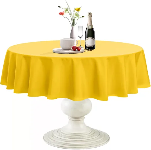 Vista 11 de Softalker Mantel Redondo, Impermeable y Resistente a las Manchas, Mantel de Tela Sin Arrugas, Lavable, Poliéster de 210GSM, Cubierta de Mesa