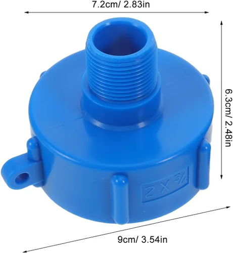 Vista 2 de 2pcs Ibc Tote Valve Adapter 2 Inch to 3/4 Inch Plastic Thread Fitting