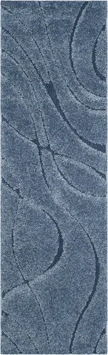 Vista 54 de Safavieh Florida Shag Collection - Alfombra de área de 2 x 3 pies, color crema/beige, diseño geométrico, felpa de 1.2 pulgadas de grosor, ideal