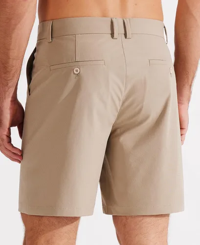 Vista 2 de Libin Pantalones cortos de golf para hombre, pantalones cortos de vestir casuales de trabajo con frente plano de 7 pulgadas y 9 pulgadas, elásticos