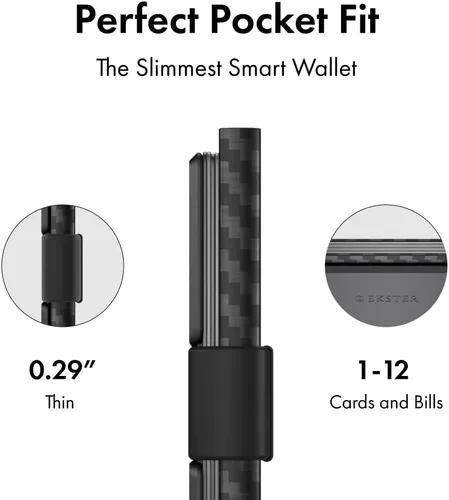 Vista 12 de Ekster Aluminum Cardholder Wallet for Men Metal Wallets with RFID Blocking Layer Slim & Minimalist Aluminum Wallet with Push Button for Quick