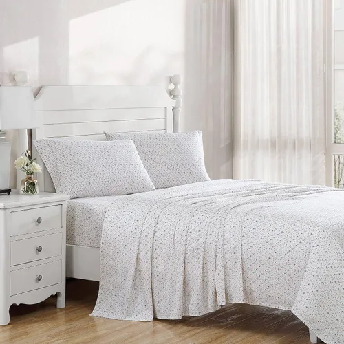 Vista 33 de Laura Ashley - Juego de sábanas individuales con sábana bajera y funda de Bettinas Blooms Rojo