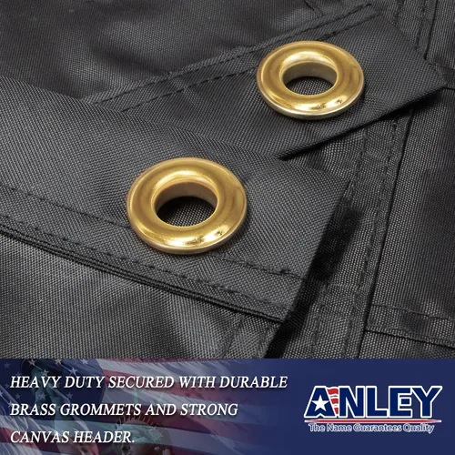 Vista 4 de Anley EverStrong Series - Bandera bordada Pow Mia de 3 x 5 pies, cabecera de lona bordada y resistente, 4 filas de costuras de cerradura, bandera