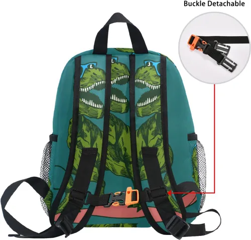 Vista 6 de AUUXVA Mochila de día para niños y niñas, Dinosaurio, Mochilas de viaje