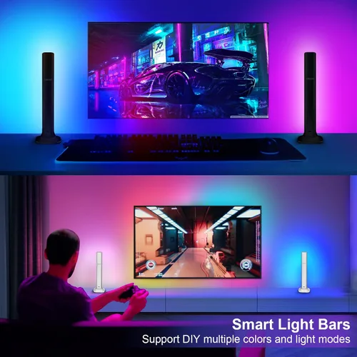 Vista 3 de CIGCAY Luz RGB, lámpara de control de aplicación táctil Bluetooth, lámpara de mesa para sala de estar, accesorios de iluminación portátiles