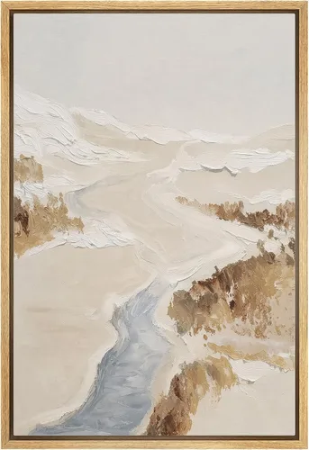 Vista 14 de MUDECOR Impresión en Lienzo Enmarcado Arte de Pared Pincelada Floral Abstracta en Tonos Neutros Cálidos Tonos Terrosos Ilustraciones Minimalismo